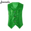 Kids Modern Latin Jazz Dance Vest Boys Sequin Tops Choir Shining Outfit Stage Performance Performance Kostuum Hip-Hop Lades Dance Wear