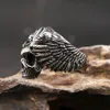 Винтажный викинг Valknut Skull Ring для мужчин панк -байкер 14K золотые ворона кольца модные амулет подарки