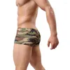 Underpants pugile maschile sexy biancheria intima Esercito verde mimetica gay 2024