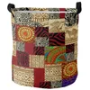 African Ethnic Style Dirty Laundry Basket Foldable Round Waterproof Home Organizer Basket Clothing Children Toy Storage Basket
