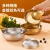 Dinnerware Sets 304 Stainless Steel Plate Golden Korean Kimchi Double-layer Dipping Style
