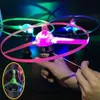 LED Flying Toys Lighting Disc Propeller Helicopter Pull String Saucers UFO Spinning Top Kids Outdoor Fun Game Sports 240411