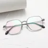 Óculos de sol Quadros de nicho de nicho Big Frame Titanium Glasses quadrados Retro Ultralight Prescrição óptica Myopia Mirror Literary Round Face