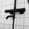 Matte Black Thermostat Shower Faucet Design Rain Shower Head Brass Bathtub 3 Ways Water Mixer Hydrovalve Bath Shower Set