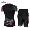 Dresses Women's Cycling Sets, Bike Uniform, Black Flowers Clothing, Short Sleeve Kit, Summer Suit, Ciclismo Outfit, 2023