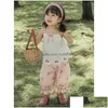 Roupas conjuntos de roupas calças de moda de moda Cherry Suspender Baby Doll Cirtle Top Summer Childrens Casual 230630 Drop Delivery Kids Maternidade DHW75