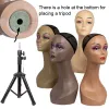 Nunify New Style Mannequin Head Without Shoulder Wig Display Manikin Head With Makeup Dark Brown Female Wig Display Stand