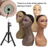 Nunify New Style Mannequin Head без плечевого парика отображения головы маницена с макияжем темно -коричневой женской парик