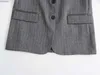 Ternos femininos Blazers Traf 2024 listrado Long Blazer Mulher Faux Wood Jacket reto Mulheres de manga longa Blazers para mulheres Blazers femininas de inverno C240410