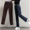 Jeans féminins Hiver Tick Fleece Women Women Strait Classic I TIORT TICKEN FASION DENIM PANT