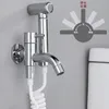 Bidet grifo juego de lata de latón gris ranura de toque de agua fría válvula de ducha de agua fría válvula portátil bidets de ducha pistola de ducha pistola