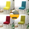 Solid Color Dining Chair Cover Jacquard Spandex Slip Cover Protector Stretch Hülle für Küchenstuhl Sitz Hotel Bankett Gummiband