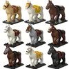 Military War Horse Medieval Roman Knight Figure Building Blocks Saddle Horse Rope Army Mounts Accessories Animal Toys Kids J045