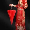 Parasol ślubny parasol ślubny czerwony vintage eleganckie kobiety Pography długie ręczne przenośne przenośne Superzings Paraguas Rain Gear