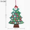 Felt advent kalender tyg jul hängande hänge jultomten claus ornament fyller 24 påfyllbar diy advent kalender hem xmas dekor