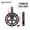 PROWHEEL OUNCE-521-N Road Bike Square Hole Crankset 170mm 130BCD 53/39T Double Chainrings Sprockets Road Bicycle Crank Set