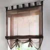 Pastoral Roman Short Curtain Sheer Window Kitchen Blinds For Living Room Bedroom 3 color3 sizes1Panel DL001C 240325