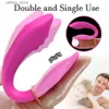 Andra hälsovönhetsartiklar Wireless Remote Control Dildo Vibrator Kvinnliga Dual Motors U Shape Clitoris Stimulator Wearable Adult Toys For Women Par Adults L410