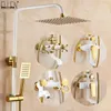 Ellen Preinfall Shower Set White Gold Docho doccia rubinetti da bagno freddo caldo con doccia a mano EL3908