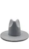 Klasyczny szeroki brzeg fedora czapka czarna biała wełna czapki mężczyźni kobiety miażdżone zimowy kapelusz ślub Jazz Hats11945298