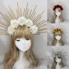 Diabia de diatjón Diadenta de hibisco Decoración de rosas Corona Barroque Tiara Crown Cosplay Accesorios Dropshipping