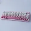 Accessoires Keycaps de gradient blanc rose GMK, 128 touches Keycaps PBT Cherry Profile Dyesub Keycaps GMK personnalisés pour clavier mécanique