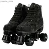 Inline rullskridskor blinkande rullskridskor skor utomhussport dubbel rad skridskor quad 4 hjul skridskobana glidande träning unisex barn vuxen gi y240419 dby3