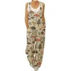 Dames mouwloze jumpsuit zomer boho floral wide been lange broek rompers dames band plus size casual losse slabboorbroeken 240410