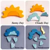 Montessori Rainbow Kids Wood Toys Weather Rain Sun Lightning Wind Building Block Scene Building Sensory Play Kids Toys