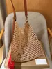 Designer Bags 2024 Beach Shoulder Purse for Women Straw Square Bags Raffia Portable Crossbody Bags Popular Totes Handbags