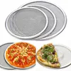 8/8/10/12/14 pulgadas Pizza de aluminio Bandeja para hornear metal Pizza Pan Bakeware Herramientas de cocina Accesorios de molde de pizza antiadherente