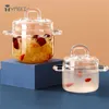 YMEEI GLASS LITT STYG POT Vattenbeständig transparent täckning Soppkopp Soppskål Nest gryta skål Öppen Flame Home Kitchen Supplies