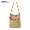 Totes Mabula Brand Beach -Umhängetasche für 2024 Sommer -Strohhalm Hobo -Reise Geldbeutel Big Girl Tote Handtasche