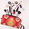 Bolsas de cosméticos personalizados bonecos russos Babushka Matryoshka Bolsa de viagem Mulheres maquiagem Organizador de beleza Ladies Beauty Storage DOPP Kit