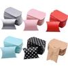 10/20/30 stcs Kraft Paper Candy Boxes Cute Mini Pillow Cardboard cadeaubon voor verjaardagshuwelijksgeschenken voorstander van verpakkingsfeestdecor