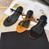 CASSANDRA Patent Leather Flat Sandals With Gold Lettering Logo 2024 summer thong sandal flip-flops Rubber Sole With Web Strap Women Slippers Big Size 43