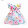 Flickans klänningar Baby Girl Bow Lace Dress Flower Girl Dress for Weddings Tulle Tutu Ball Gown Girl Evening Party Princess Clothes Vestidos L47