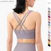 Yoga -Outfits Vnazvnasi New Color Sports Bra Nylon und Spandex Atmungsaktives Yoga Top Cross Back Womens Sportswear Outdoor Sportswear Y240410