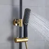 Brass en laiton et noir de douche à quatre vitesses de douche de douche de douche