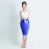 Women's Swimwear Sexy Women Satin Glossy Skirt Hip Wrap One Step Elastic Shiny Smooth Short Over Knee Half Body MEN