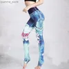 Yoga Outfits Cloud Hide Yoga Pants Women High Waist Trainer Sports Leggings Long Tights Floral Push Up Running Trouser Workout Tummy Control Y240410