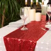 Royaltime Glitter Glitter Red / Rose Gold / Silver Sequin Table Runners Sparkly Wedding Party Banquet Natecloth Decor pour chambre 30x180cm