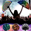 LED Rave Toy UV Glow Folding Hand Fan Rave Gradient Color Folding Fan für Männer Frauen Musikfestival Club Arty Dance Performance Geschenk 240410