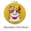 Kit de point de croix de broderie de chat pour les débutants broderie de punch au cerceau outils d'aiguille accessoires de couture décoration maison faite à la main