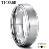 Tigrade 68 ملم Tungsten Carbide Ring Men Silverblackgold Color Brited Wedding Band Rings Male Sailing for Women Bague 240322