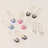 Bolzenohrringe 1-4pcs Einfache Design Punk Hip Hop Safety Pin Weiß/Schwarzer Ohrring für Frauen und Männer Party Schmuckgeschenk