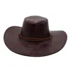 Berets Men Western Black Cowboy Hat Gentleman Game Red Dead Redemption 2 Cowgirl Country Classic Faux Leather Jazz Women Knight