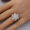 Nuovi sterling sier grandi anelli di nozze set per le donne da sposa fidanzamento dita di droghe di designer di gioielli ruotare l'anello di apertura