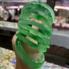 Strand Wyślij certyfikat Grade A Birma Jade Bangle Women Healing Jewelry Green Jadeite Myanmar Certified Jades Stone Branslet