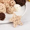 10 pezzi Natural Rattan Ball Heart Stars Accessori per corona fai -da -te Ornamento di Natale Ornamento sospeso Pendenti Fedele Feed Party Forniture